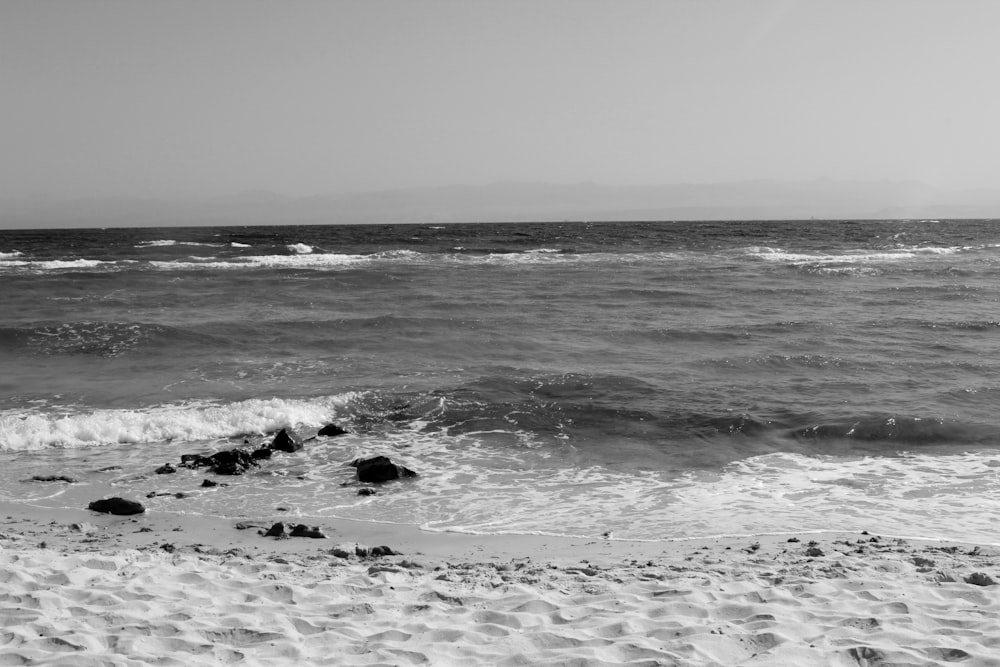 waves crashing on a beach