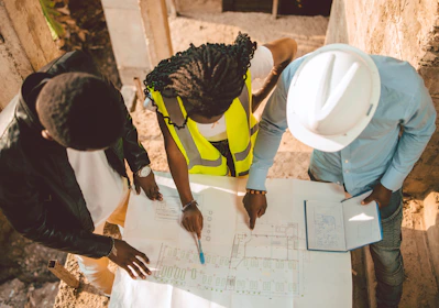 a group of people writing on a piece of paper