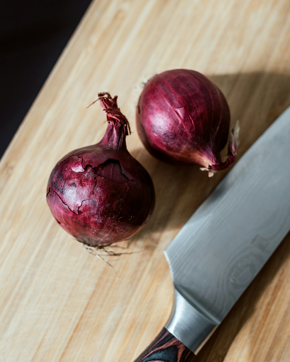 a couple of beets on a table