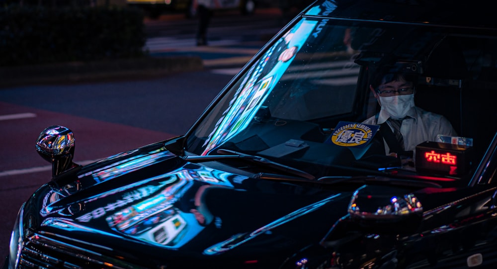 a police officer driving a car