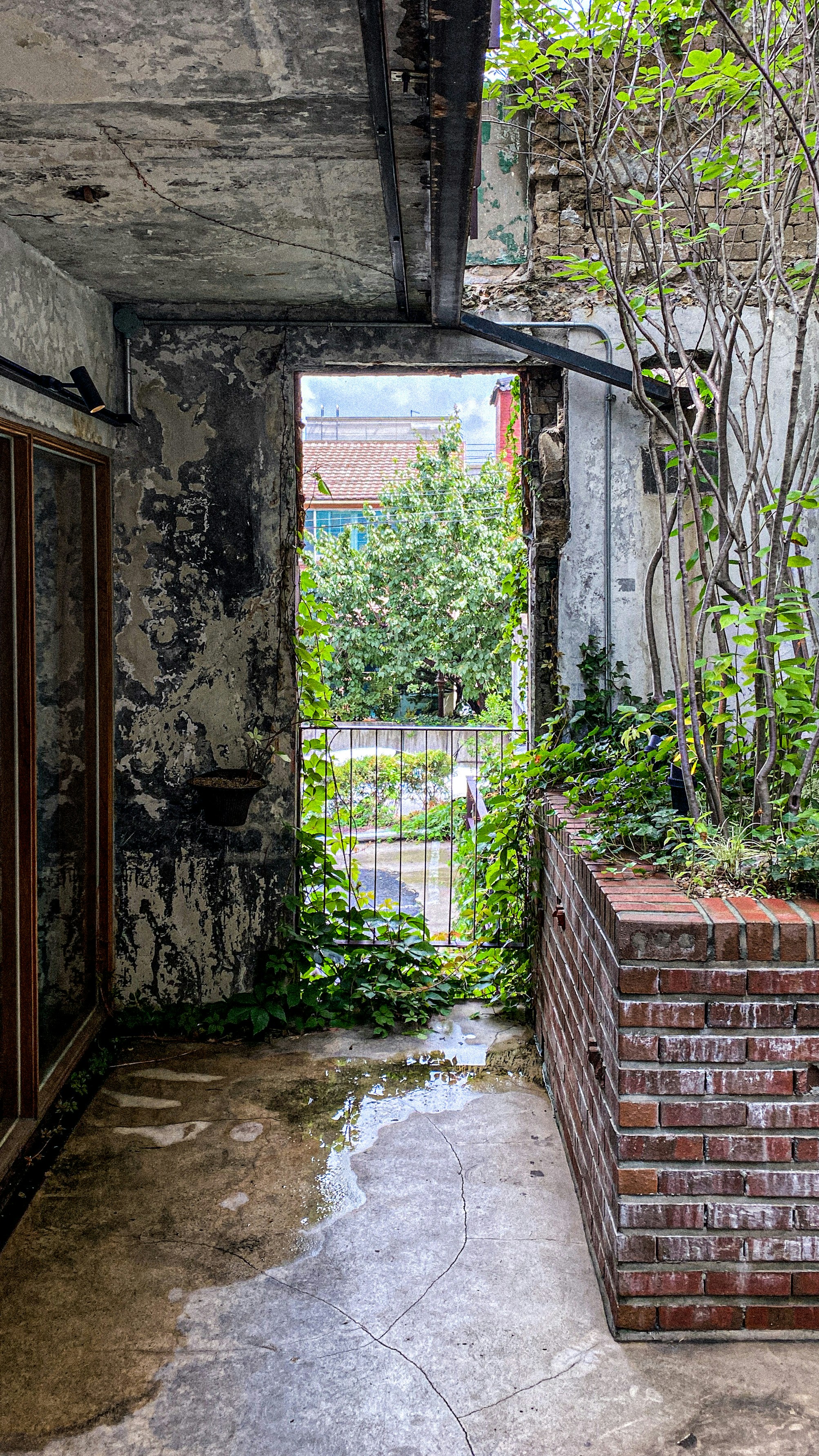 a water way in a brick building