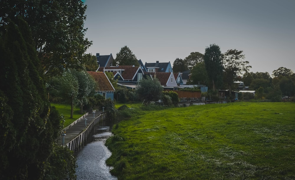 a river running through a town