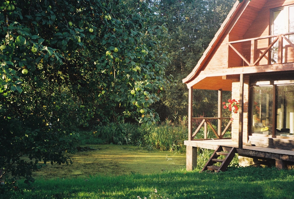 a small wooden house