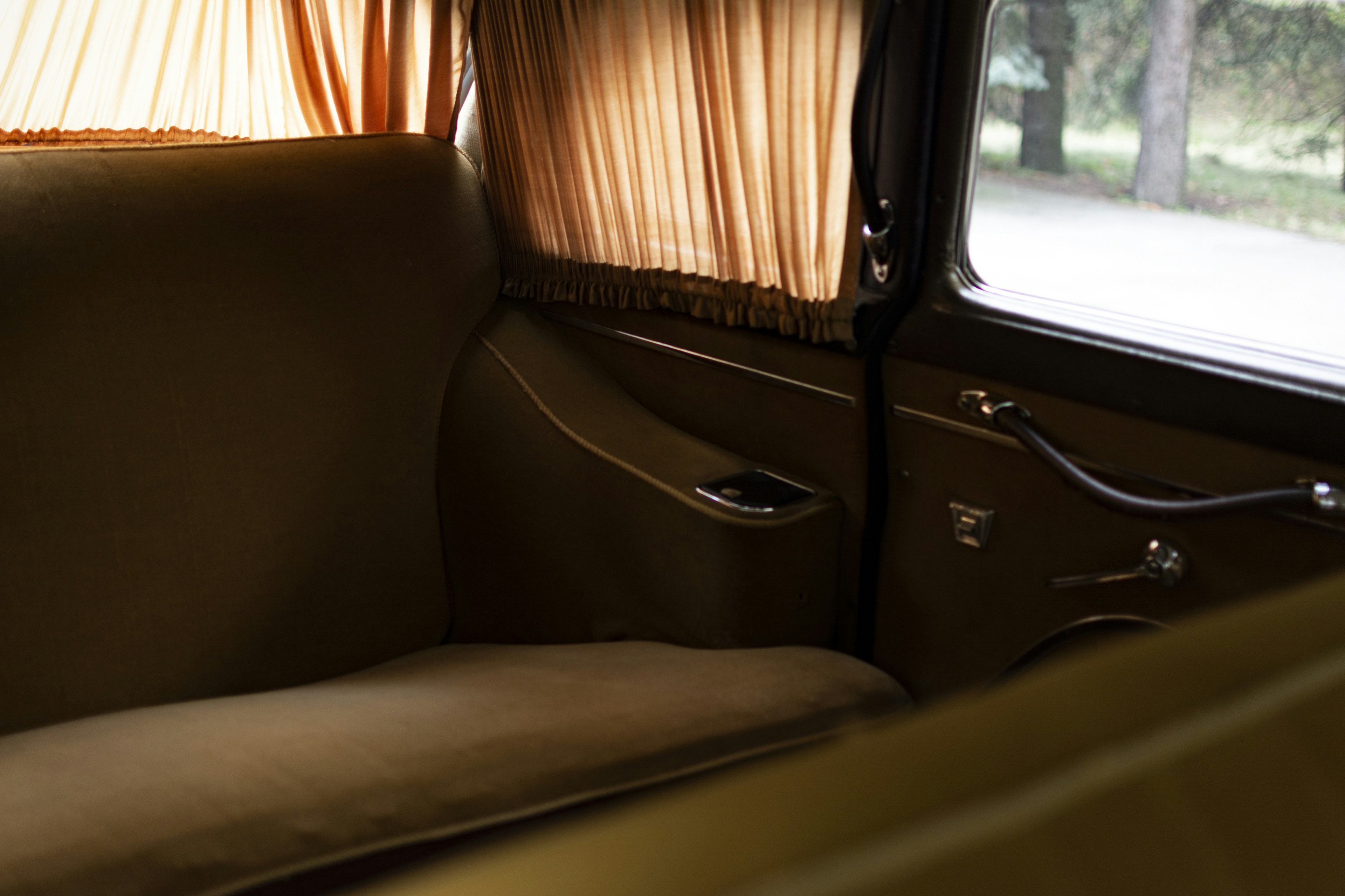 Luxury suitcase in car