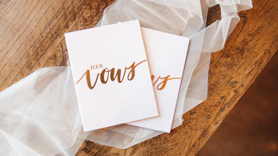 a white paper bag with brown text