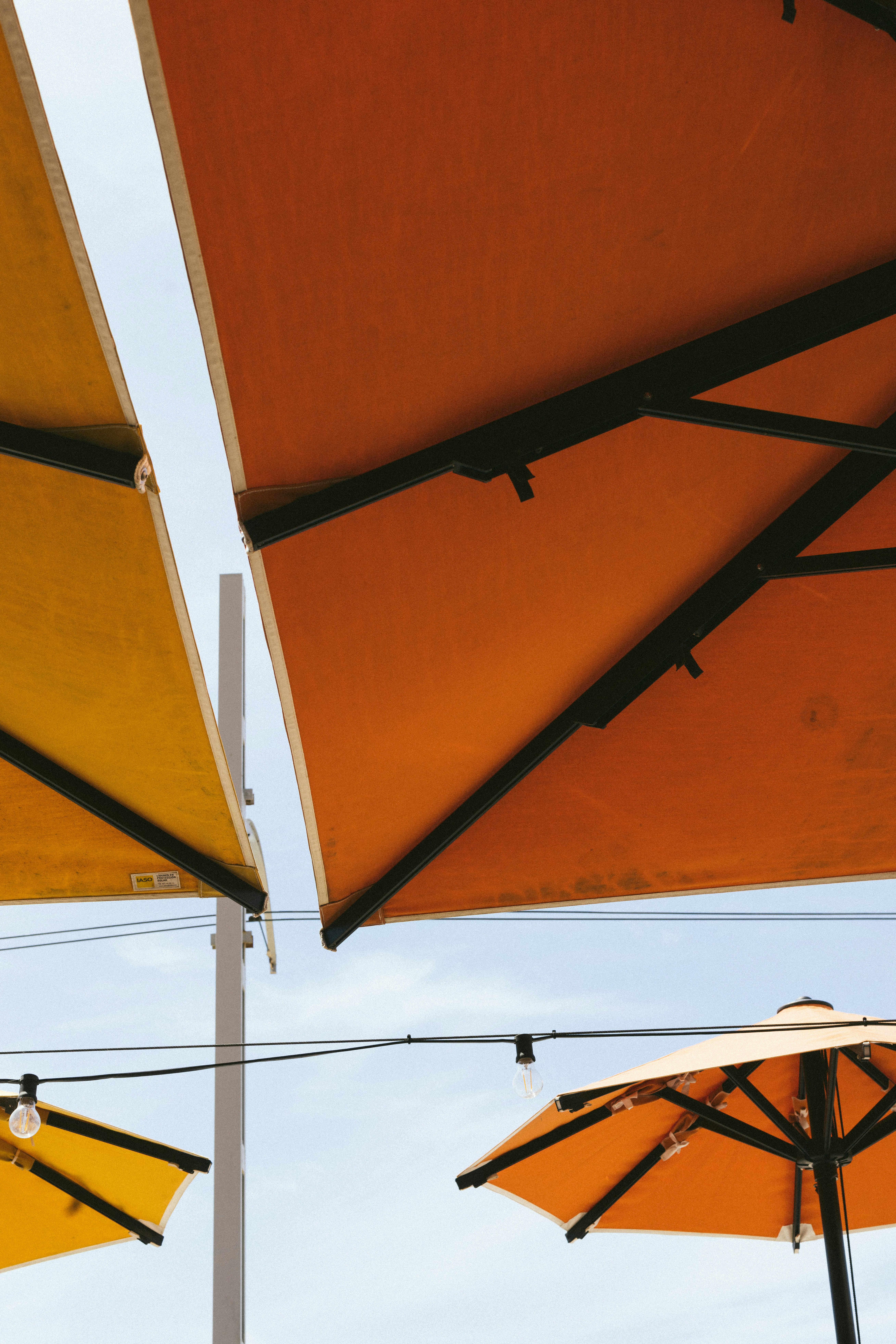 outdoor dining with parasols