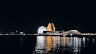 a building with a large wing