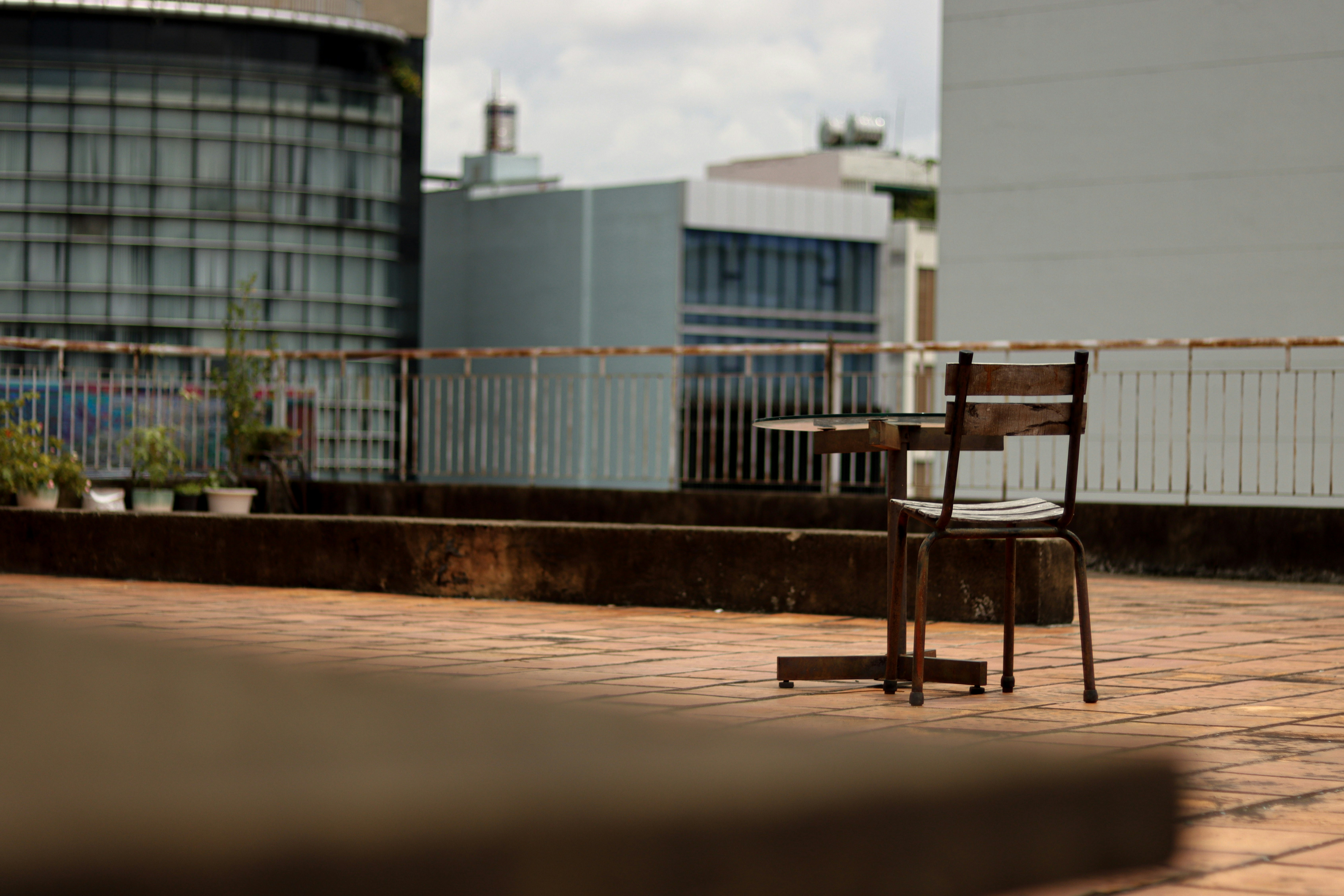 a bench sits unoccupied
