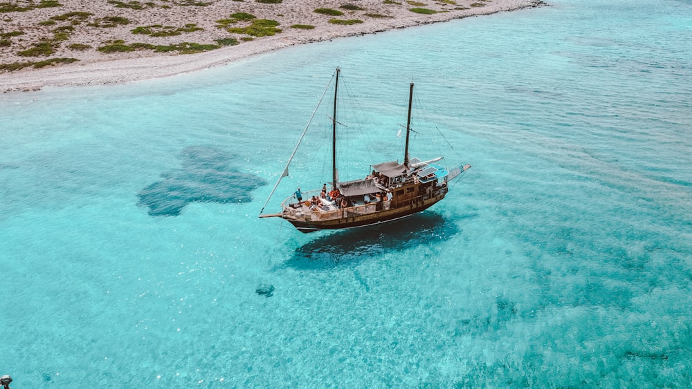 a boat sailing in the sea