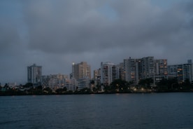 a city next to a body of water