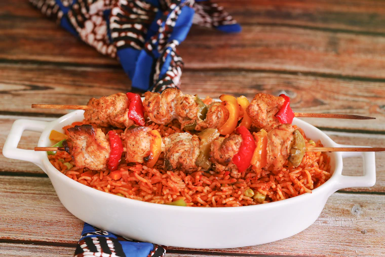 Signature Ghanaian jollof plate