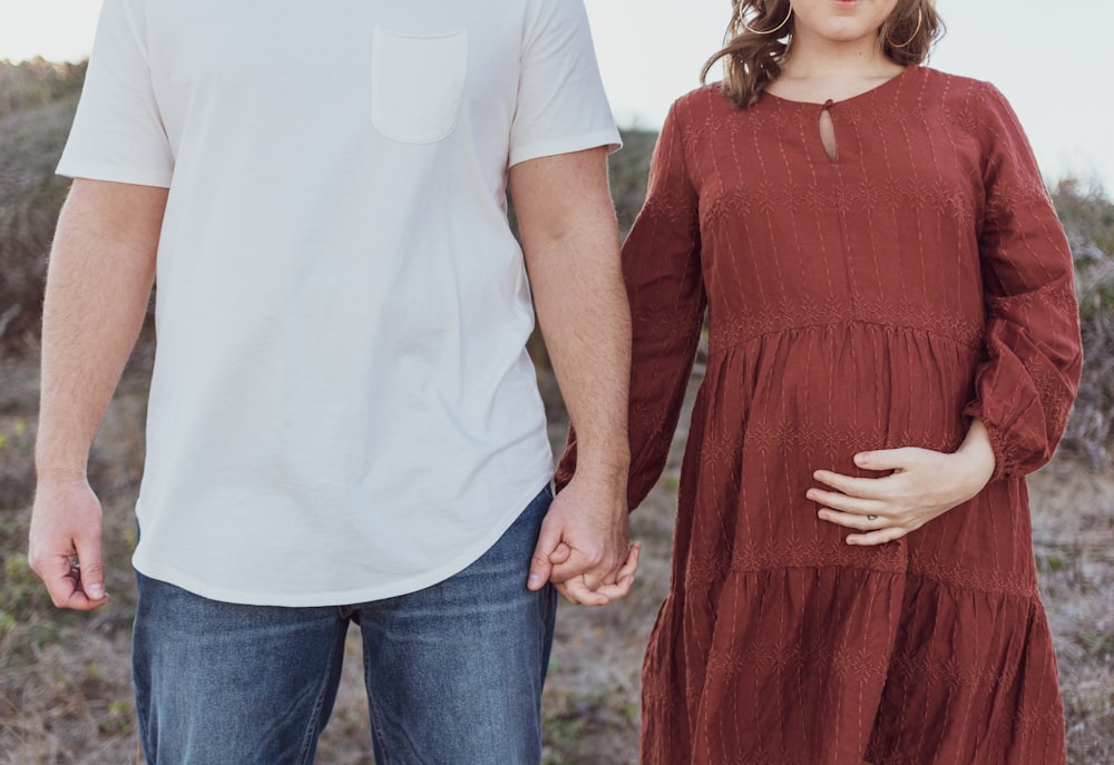 a man and woman walking