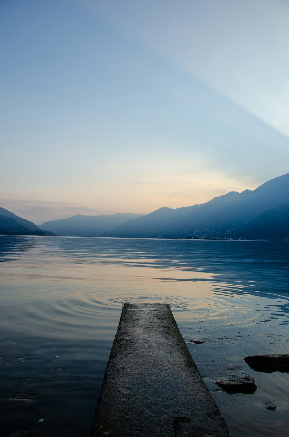 a dock on a lake