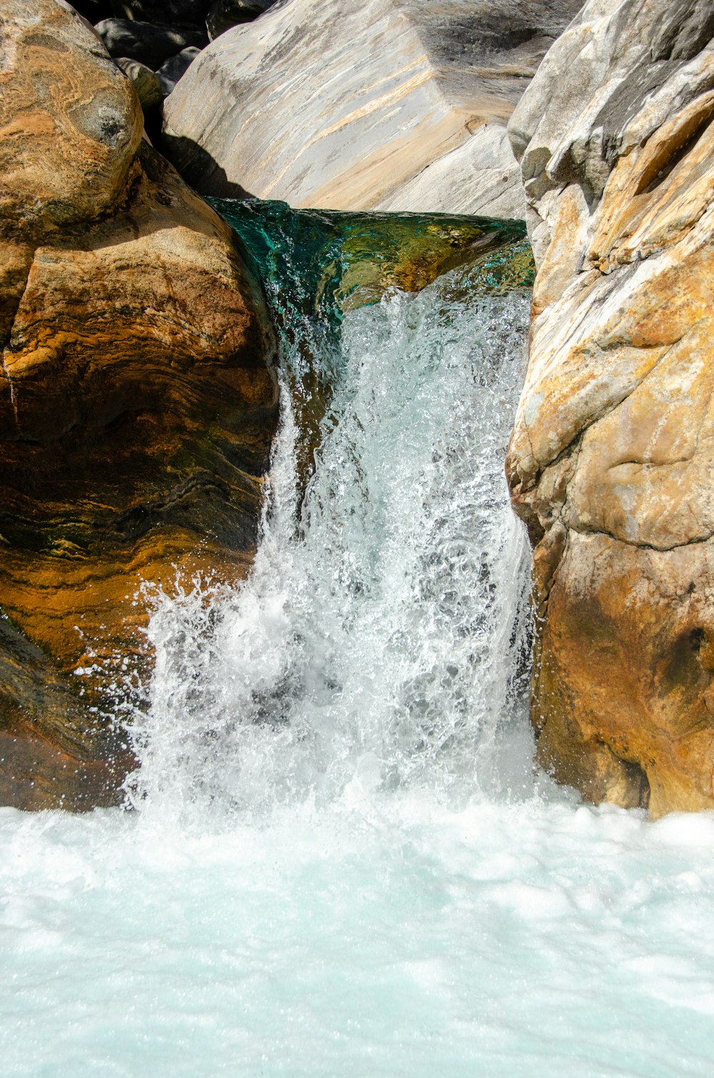 a waterfall over rocks