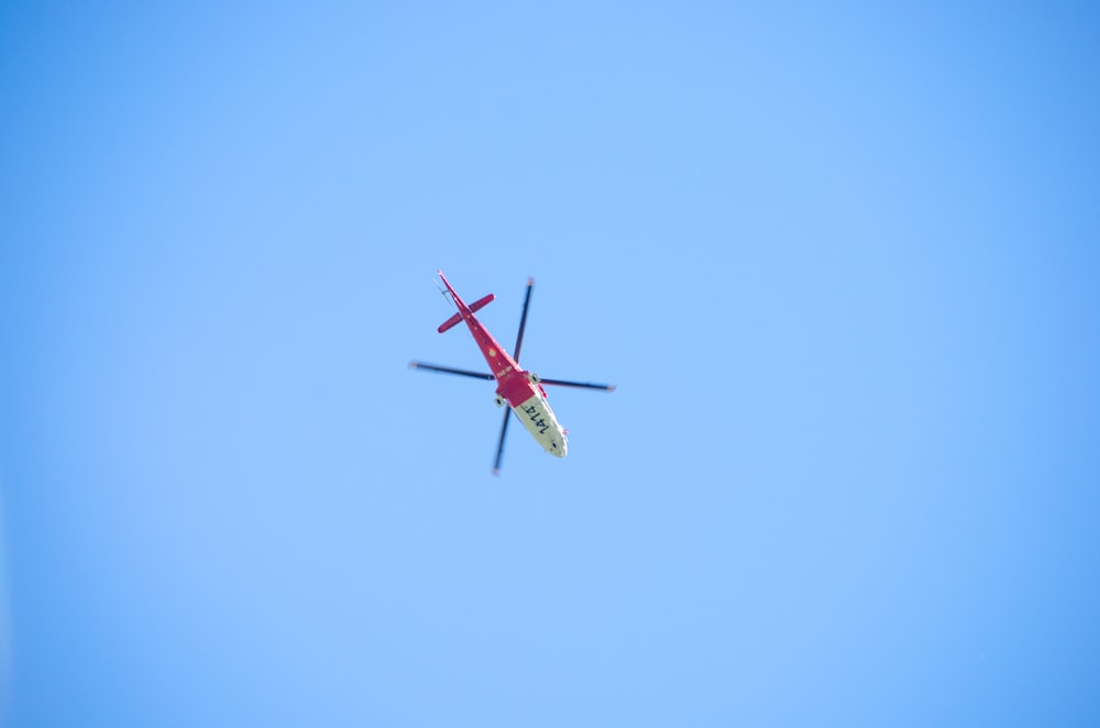 a helicopter flying in the sky