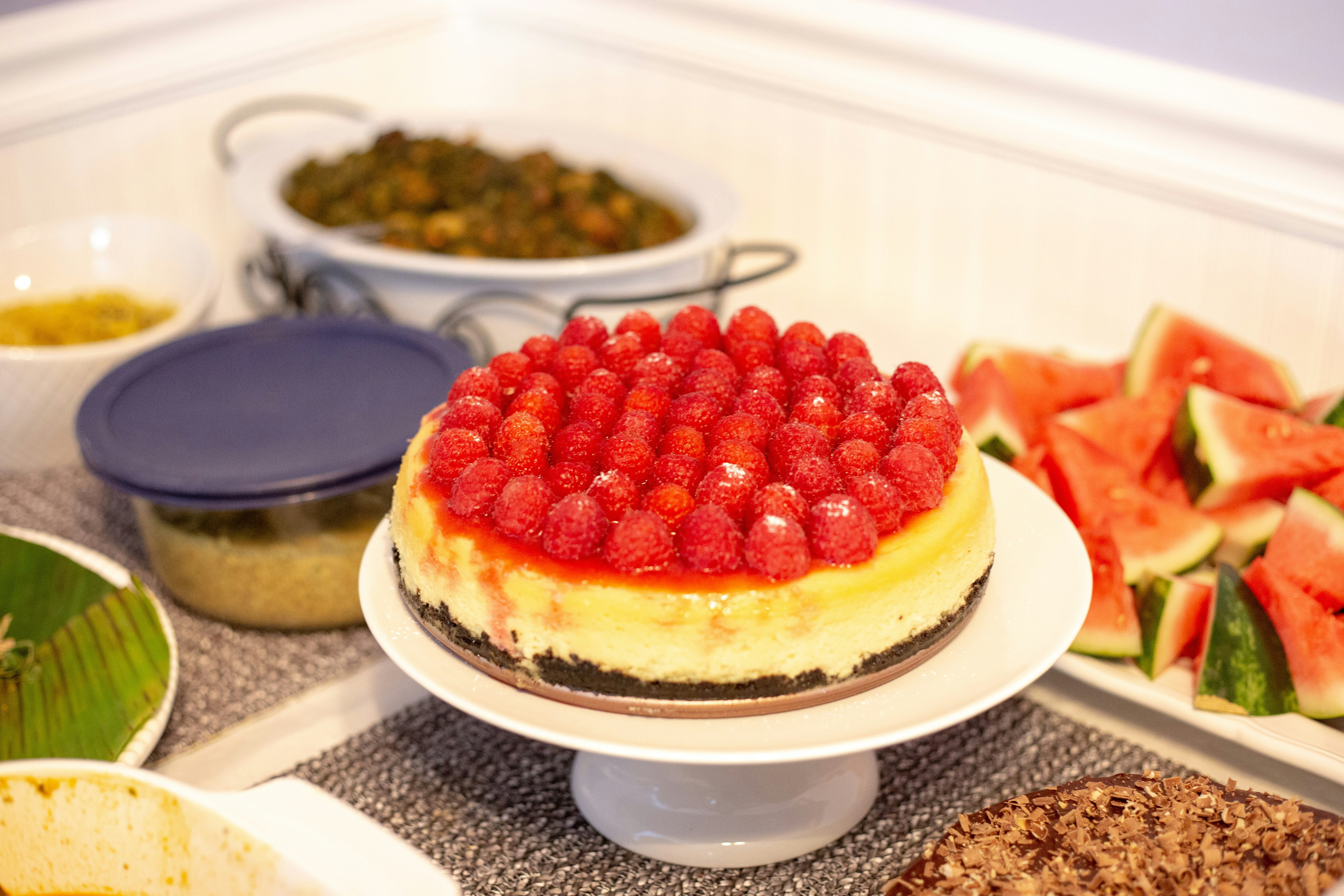 a cake with strawberries on top