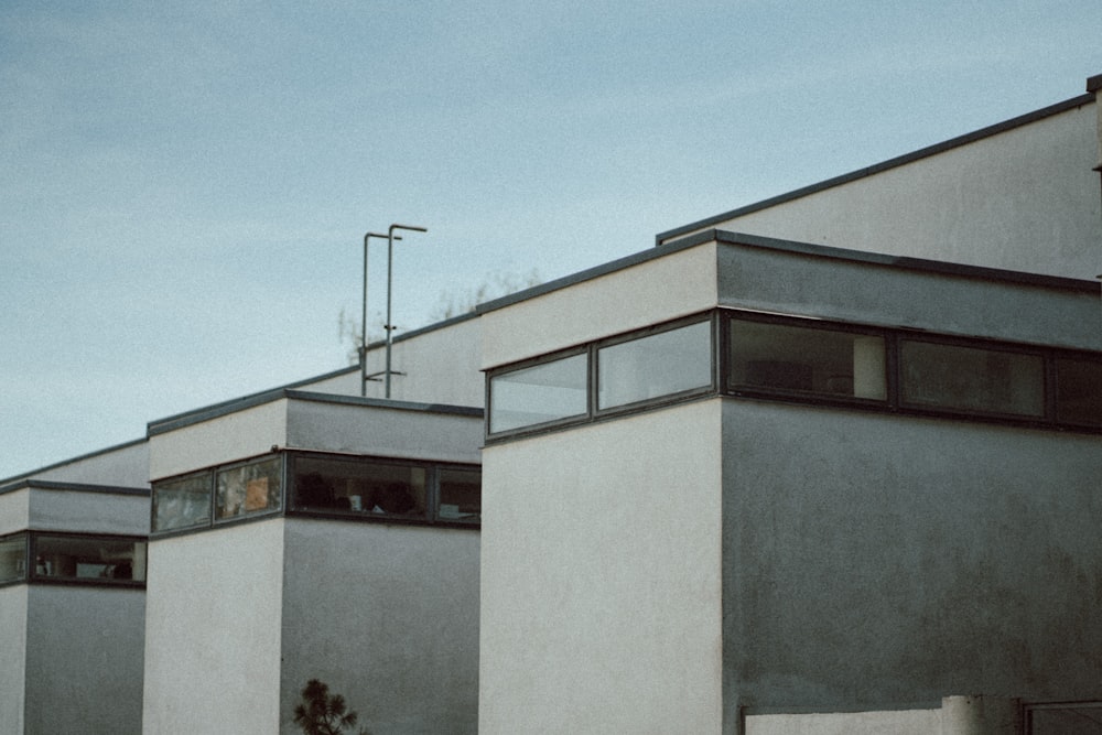 a building with a light pole