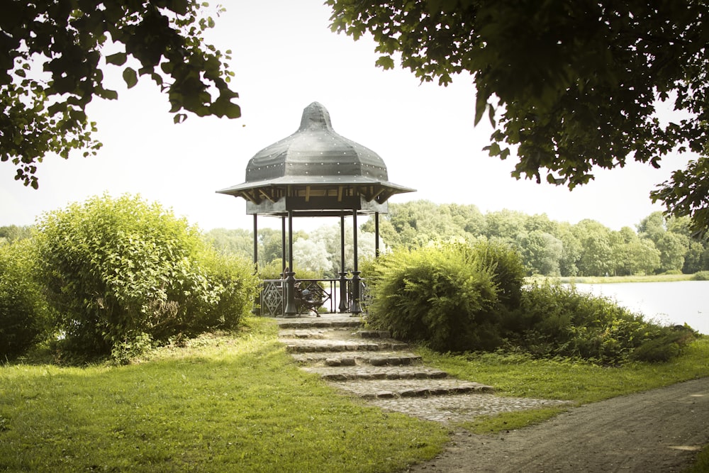 a gazebo in a park