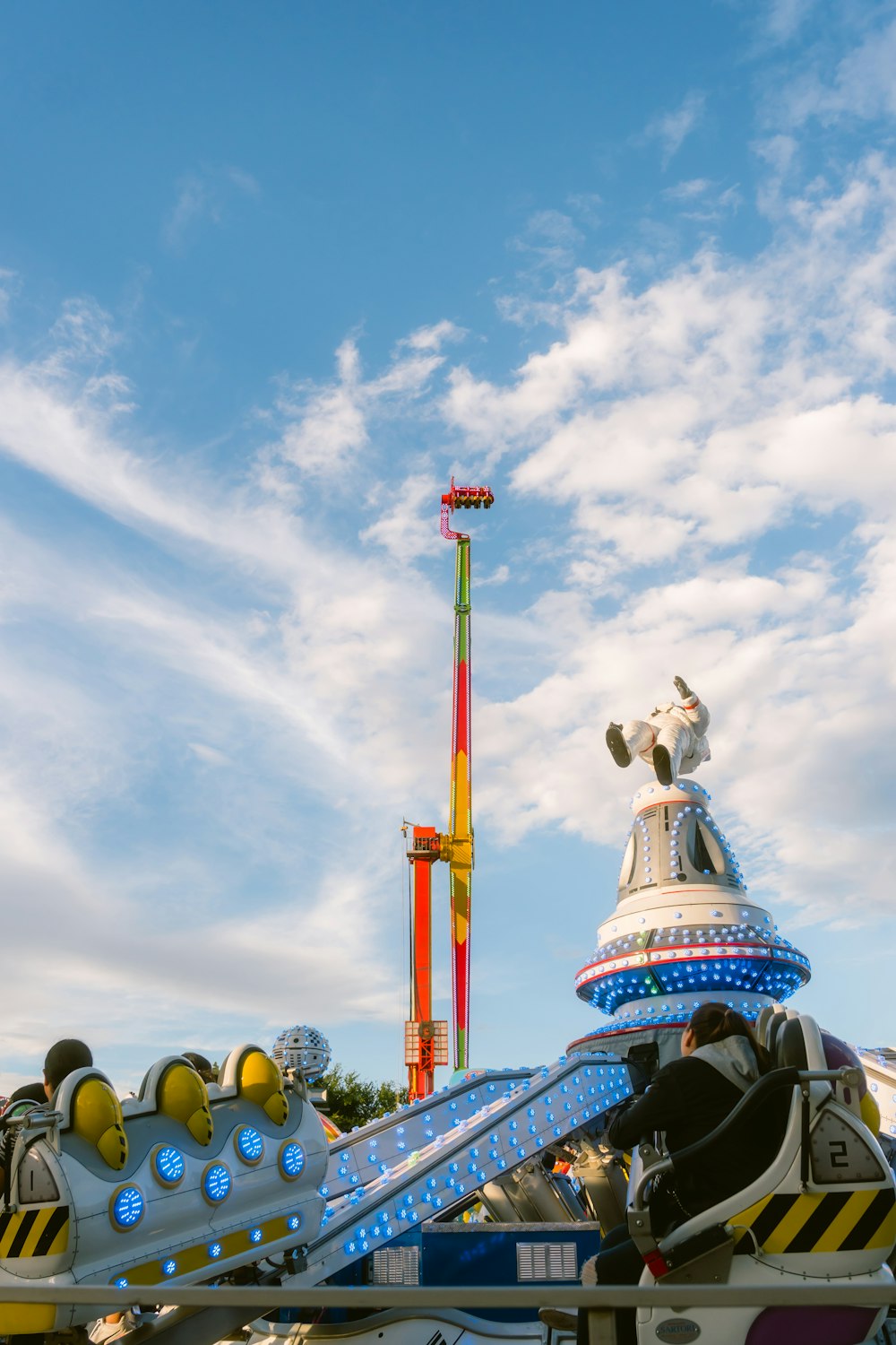 a large amusement park ride