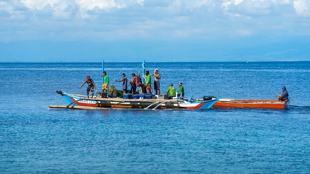 a group of people on a boat