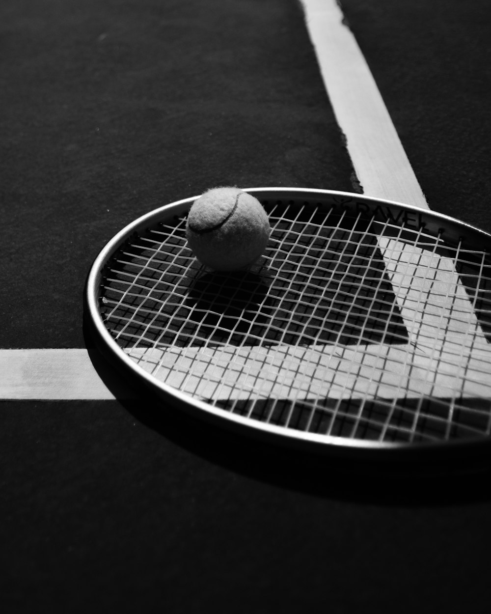 a tennis ball on a racket