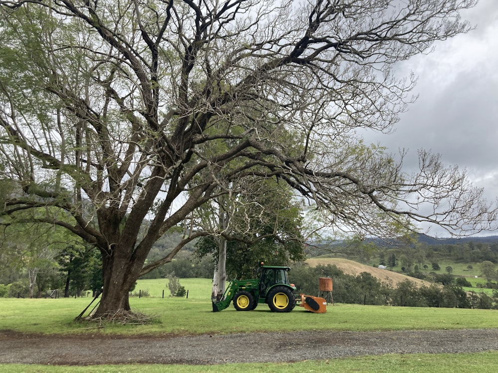 a tractor in a field