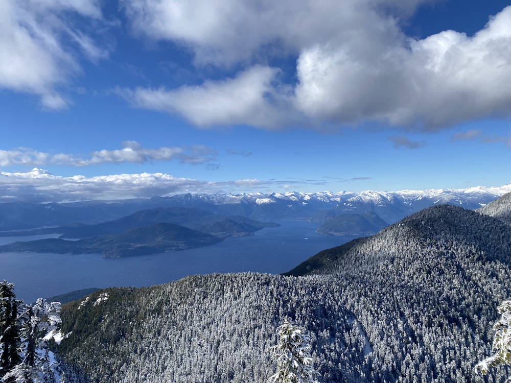 a mountain with snow