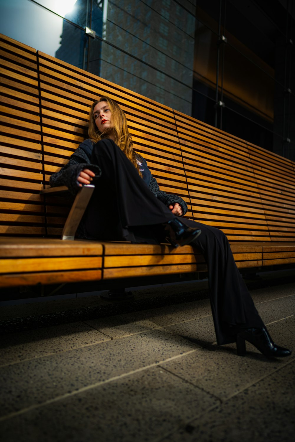 a man sitting on a bench