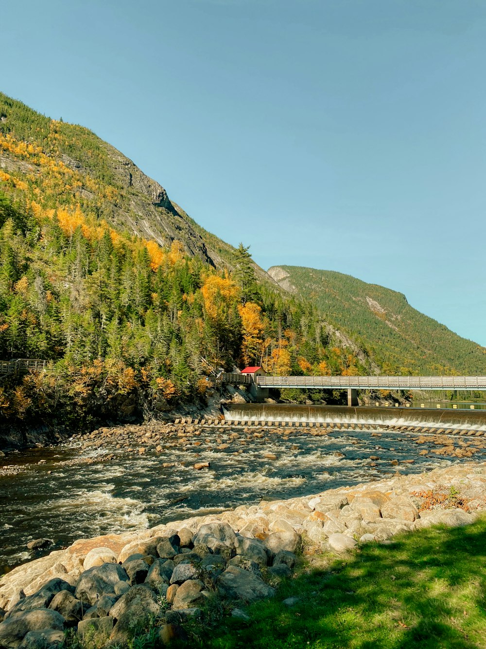 a bridge over a river