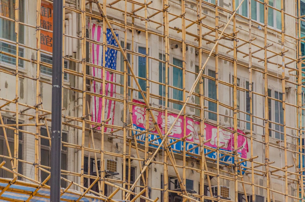 scaffolding in front of a building