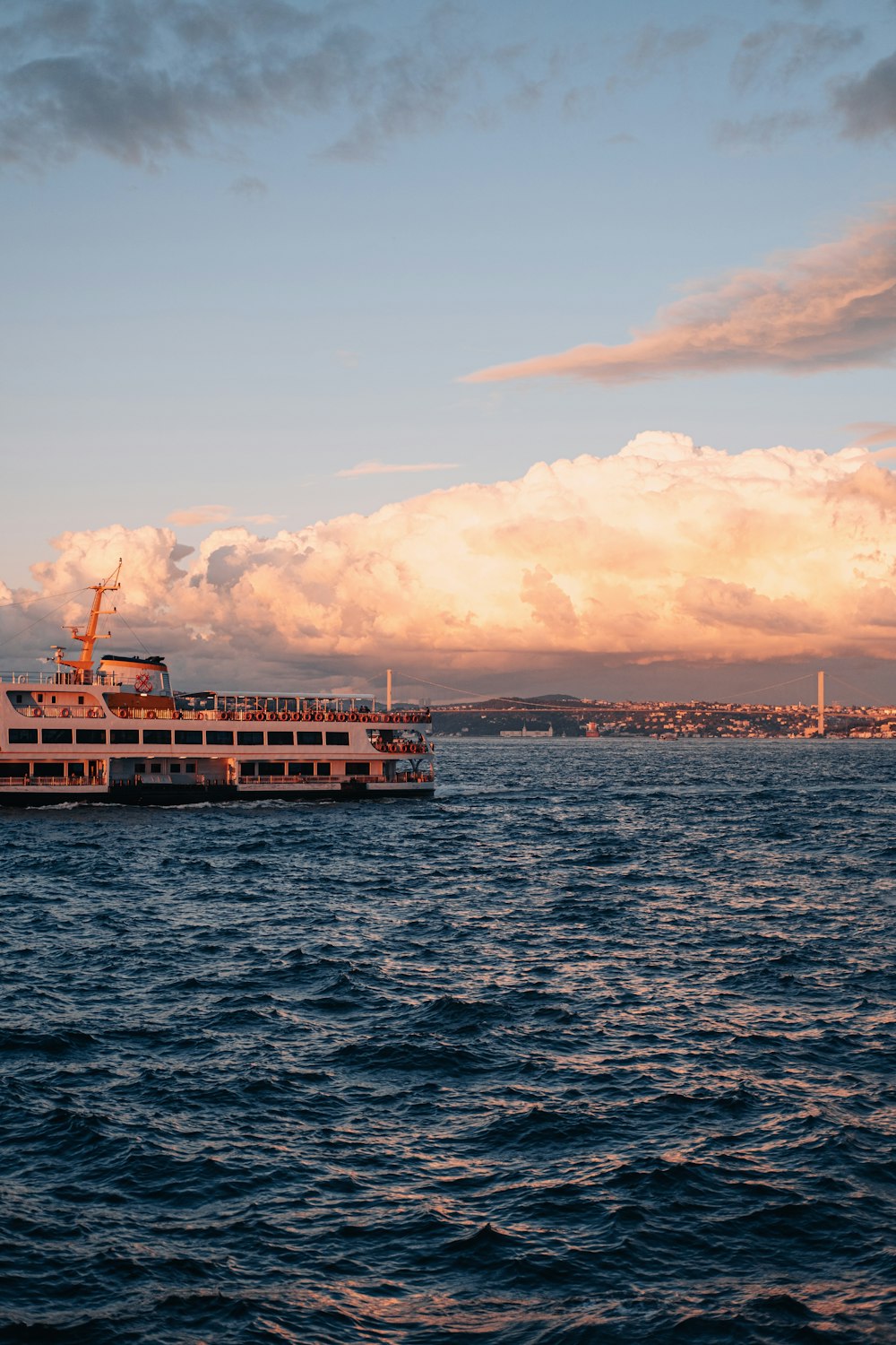 a large ship on the water