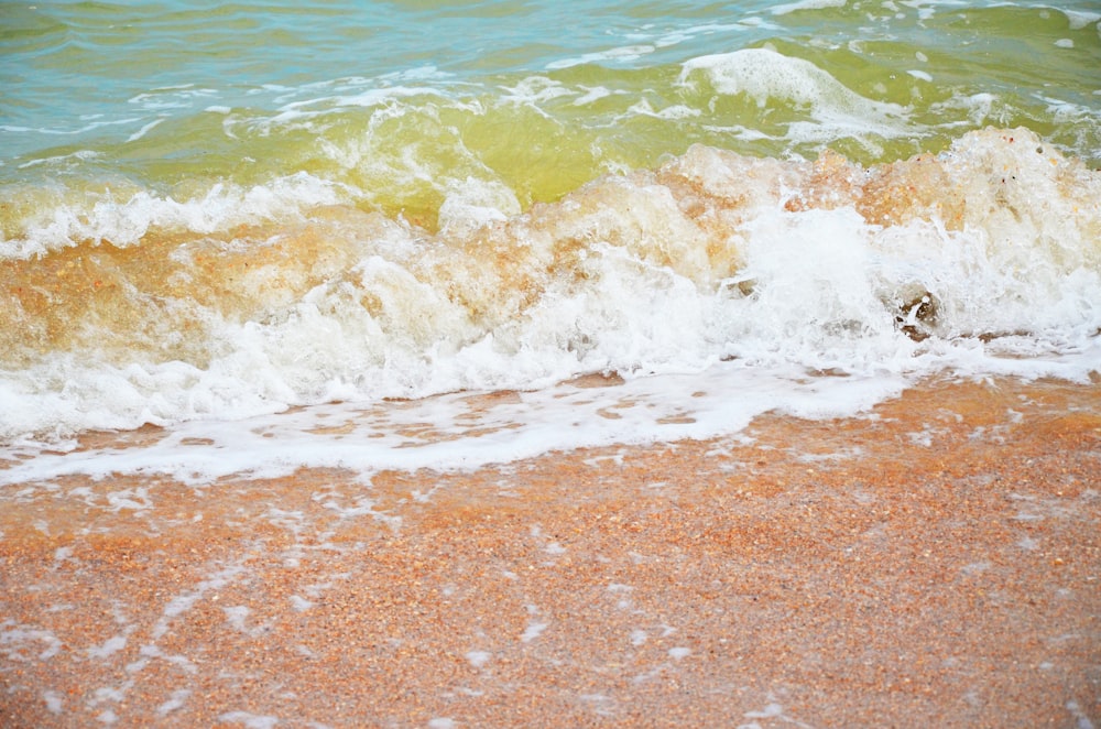 waves crashing on a beach