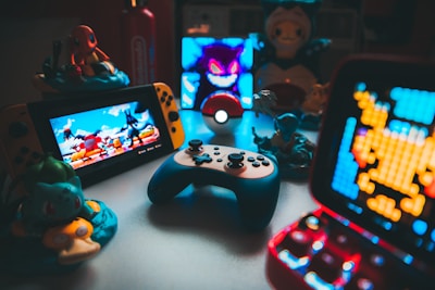 a group of toys on a table