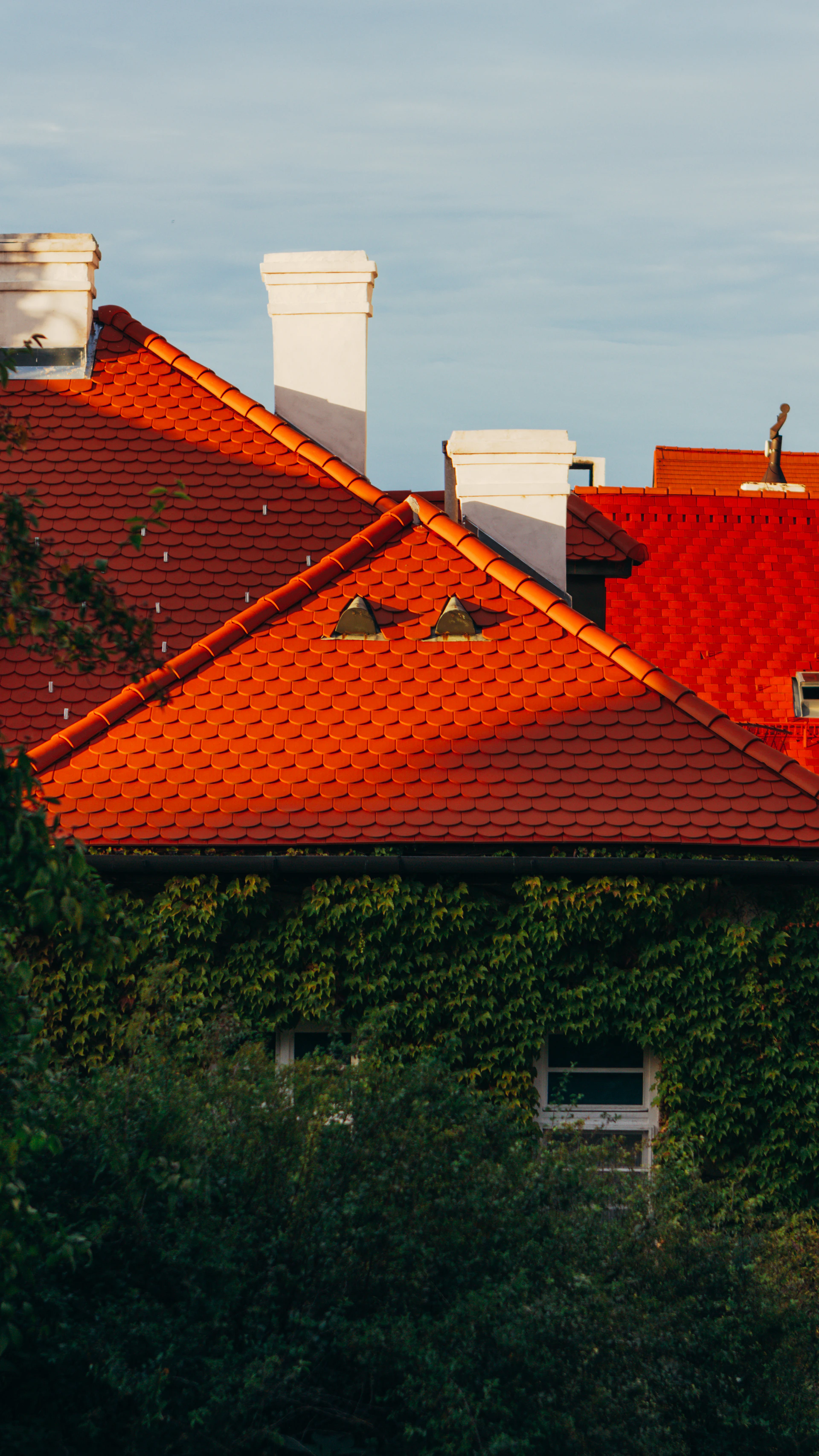a building with a red roof