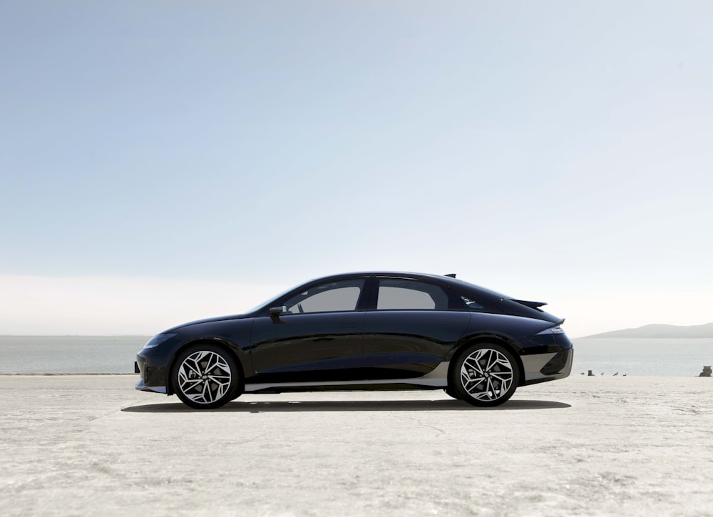 a car parked on a beach