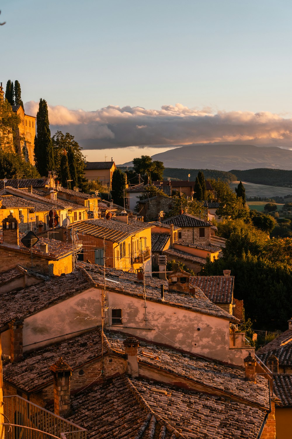 a rooftop view of a town