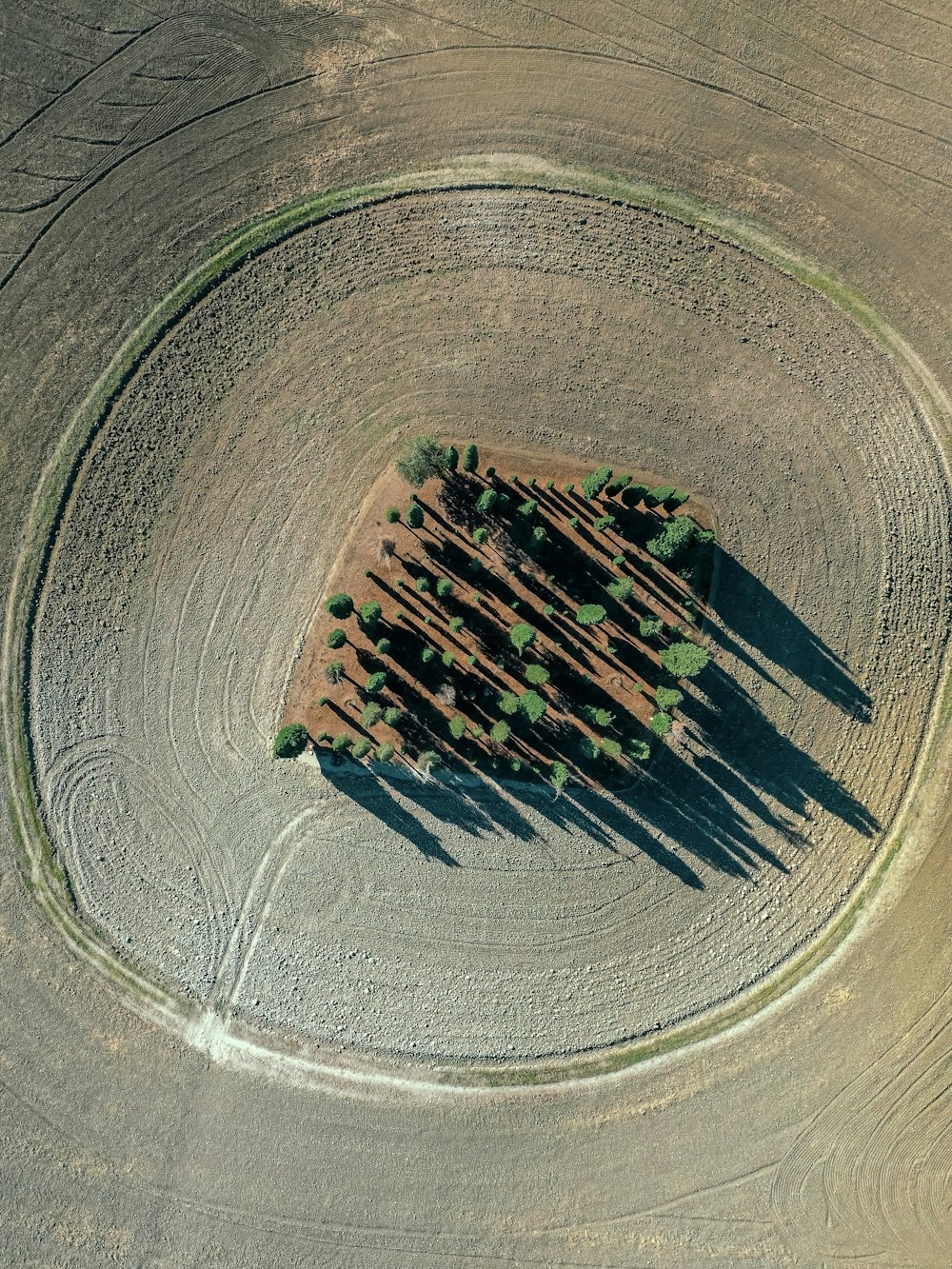 an aerial view of a small island