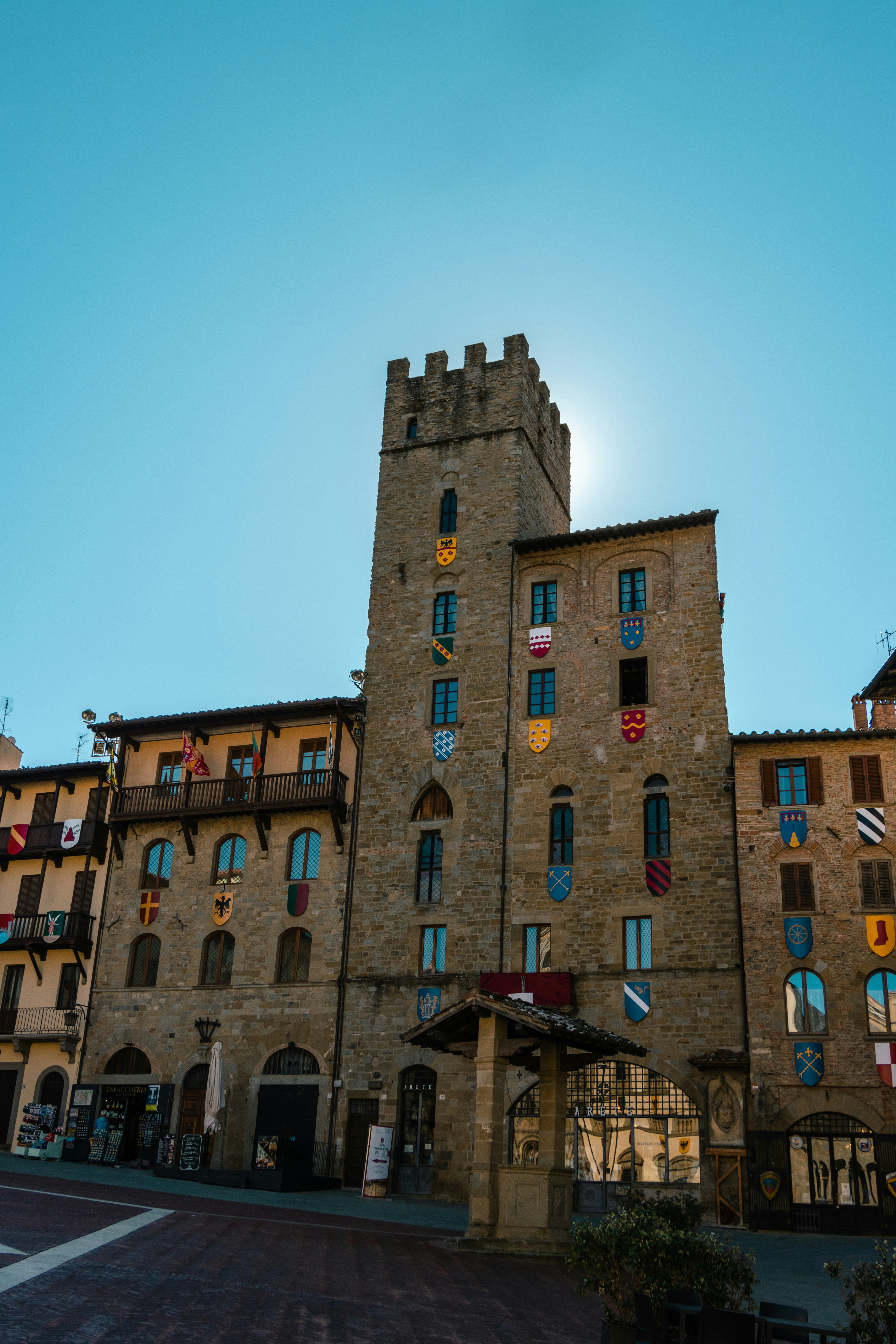 Historic architecture in Piazza Grande, Arezzo