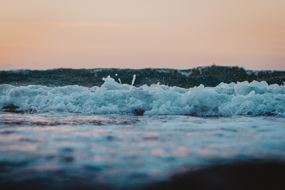 waves crashing on a beach