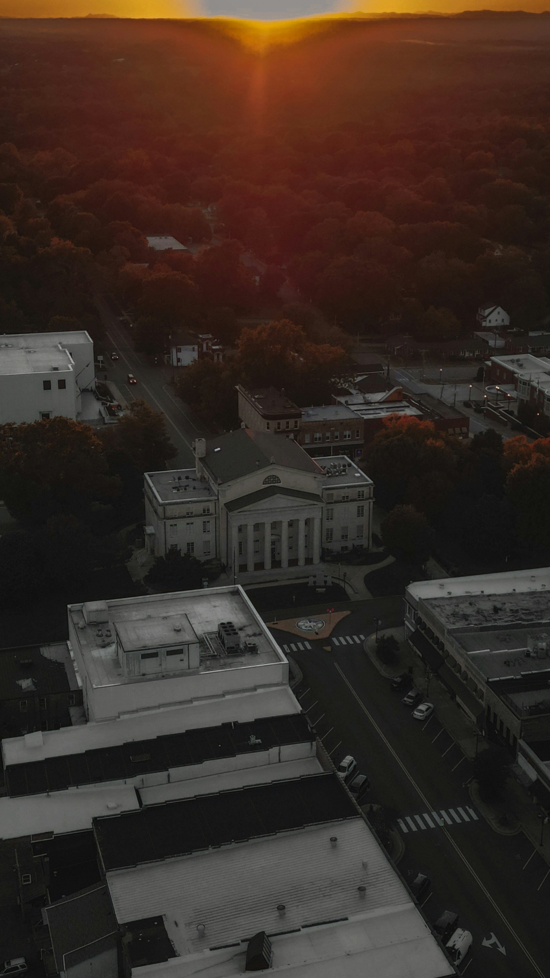 Nighttime view of the Routt County Sheriff Detention Center.