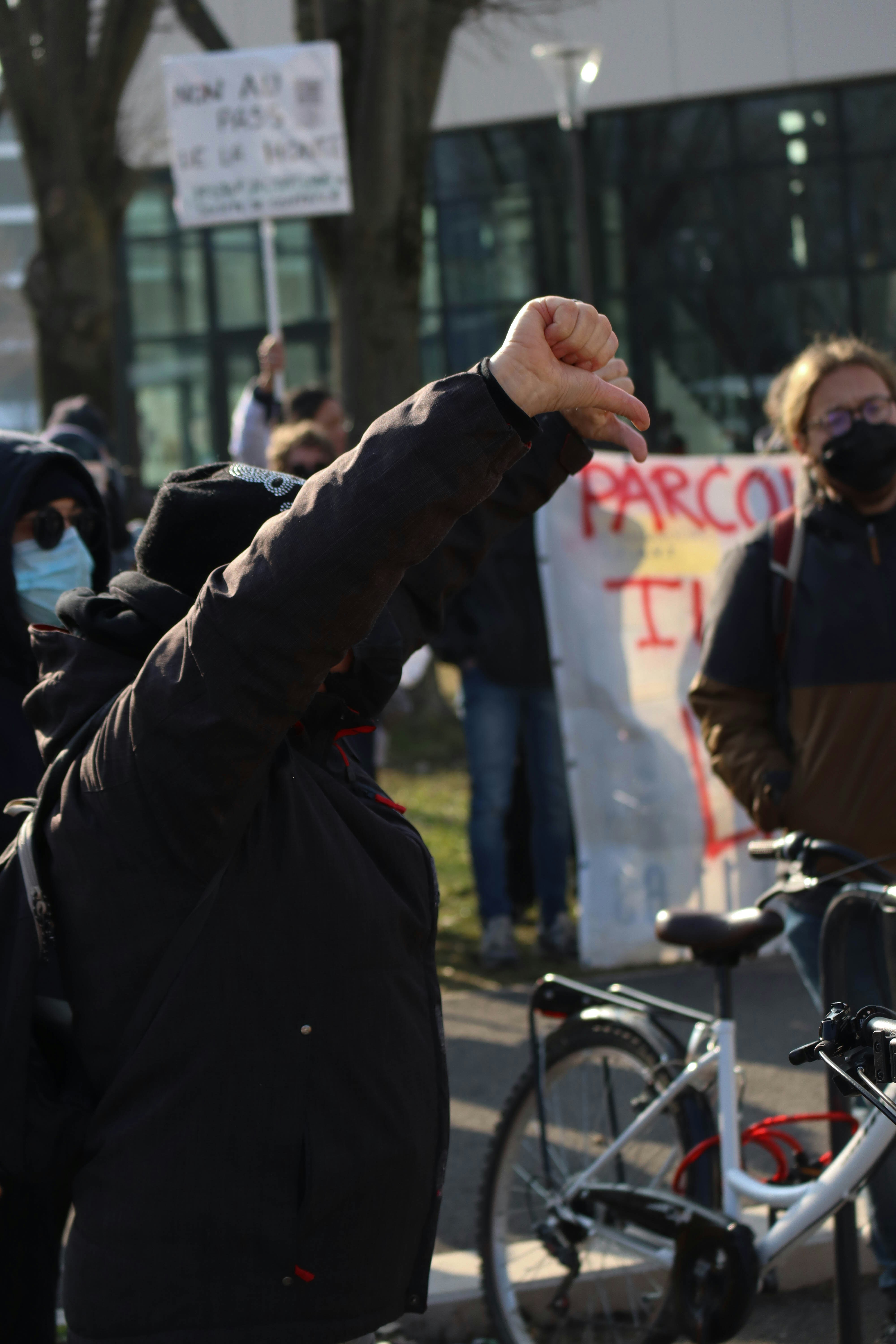a person holding a sign