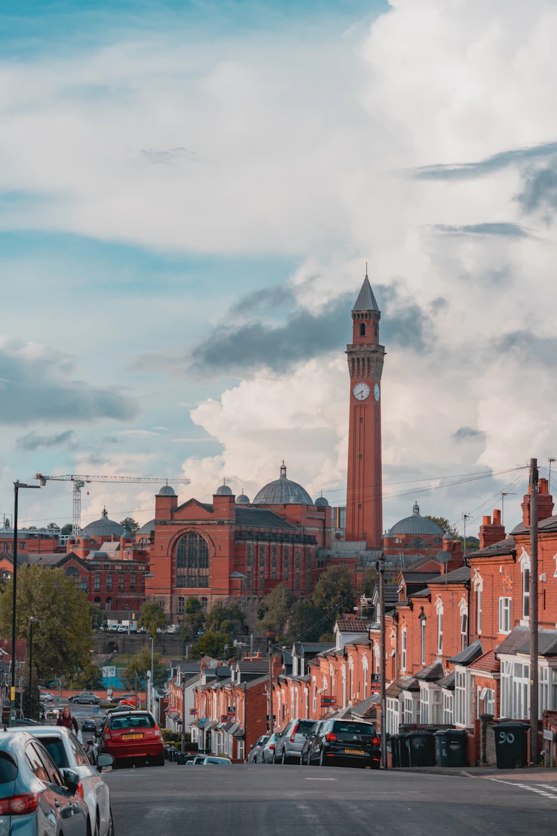 a clock tower in a city