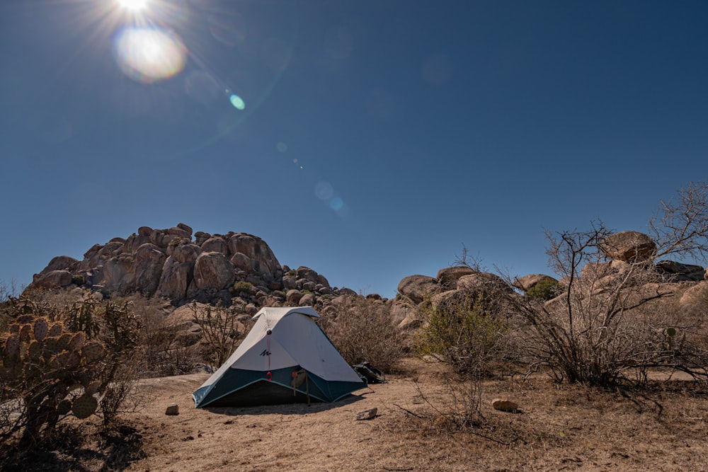 a tent in a desert