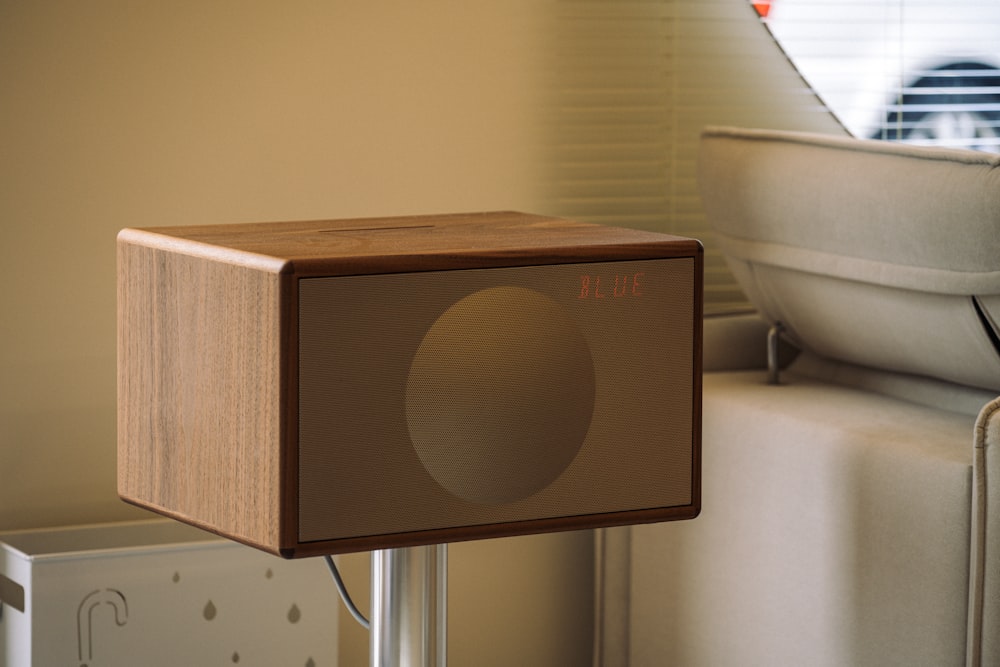 a wooden box on a table