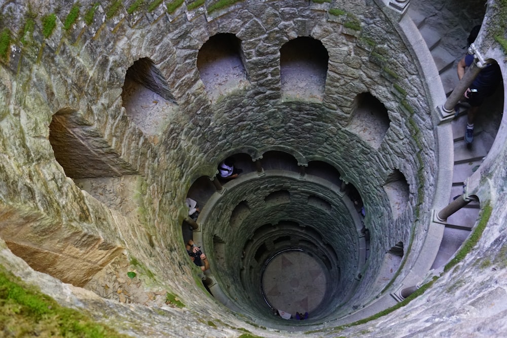 a group of people inside a tunnel