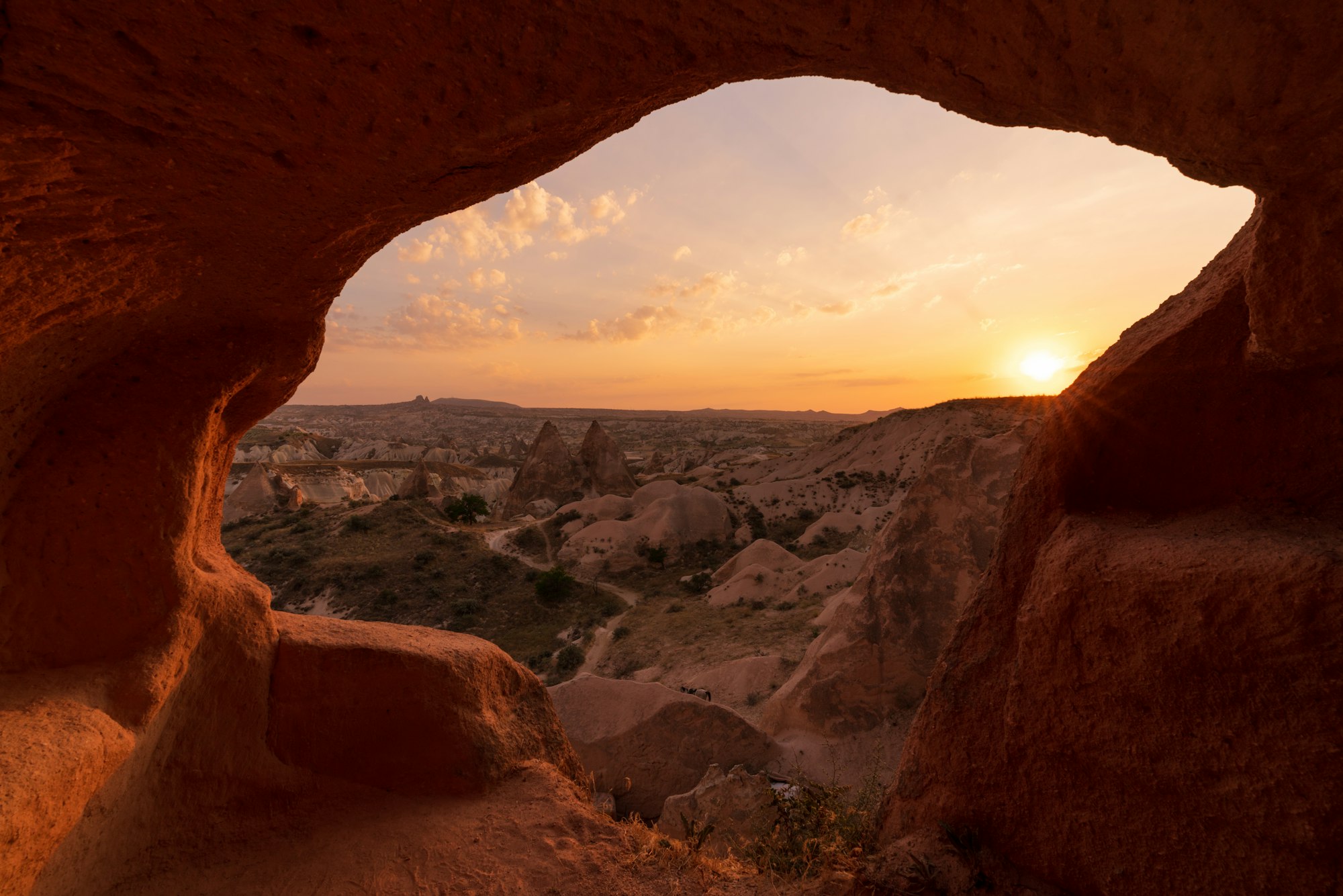 Sunset over Cappadocia from Rose Valley