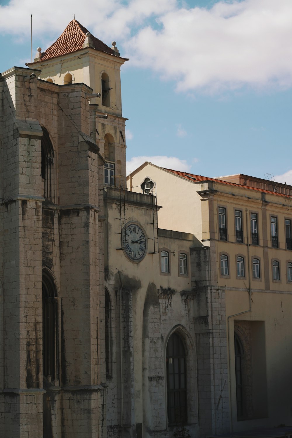 a clock on a tower