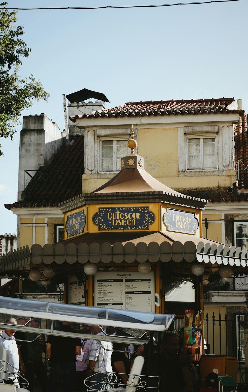 a building with a large sign