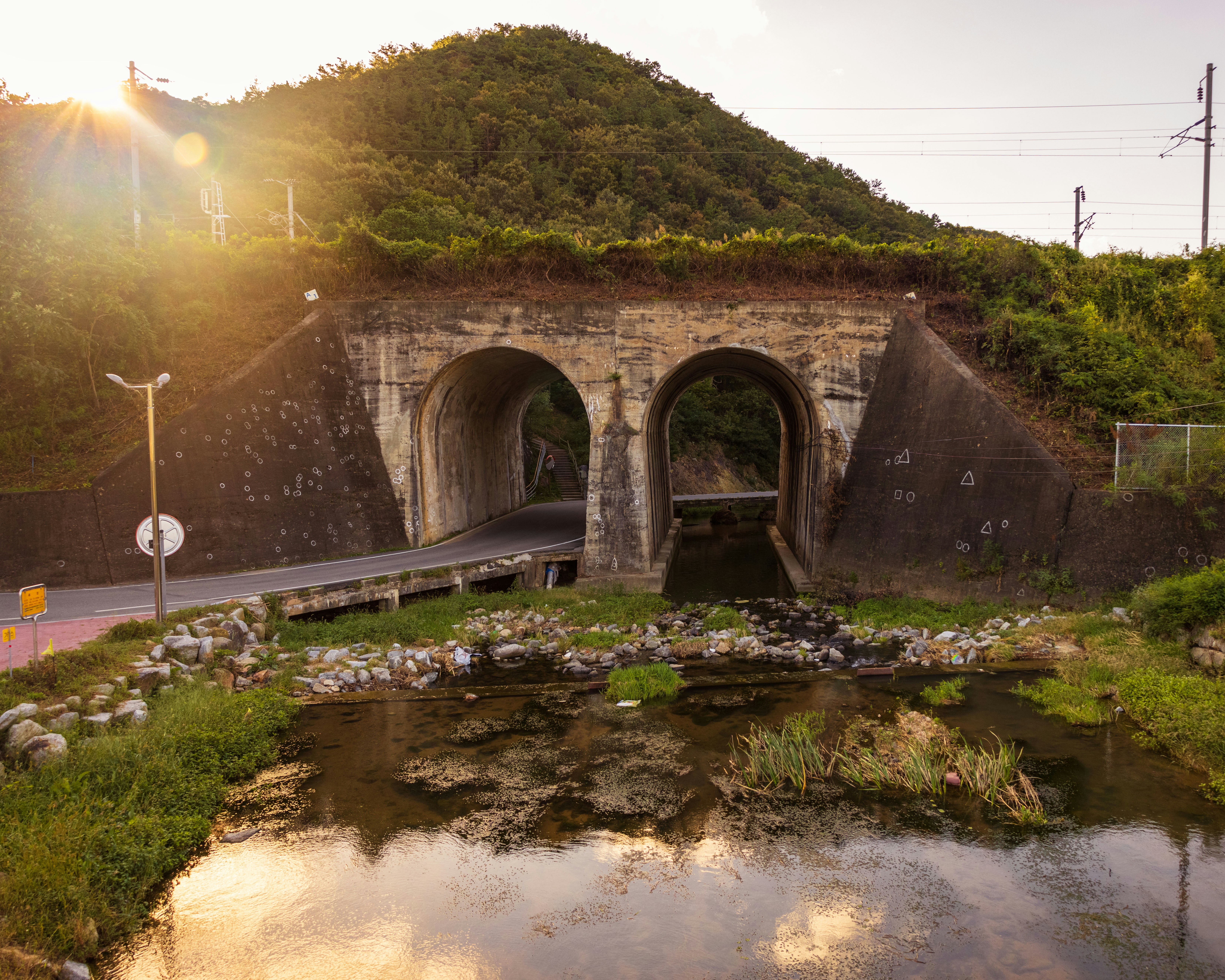 a bridge over a river