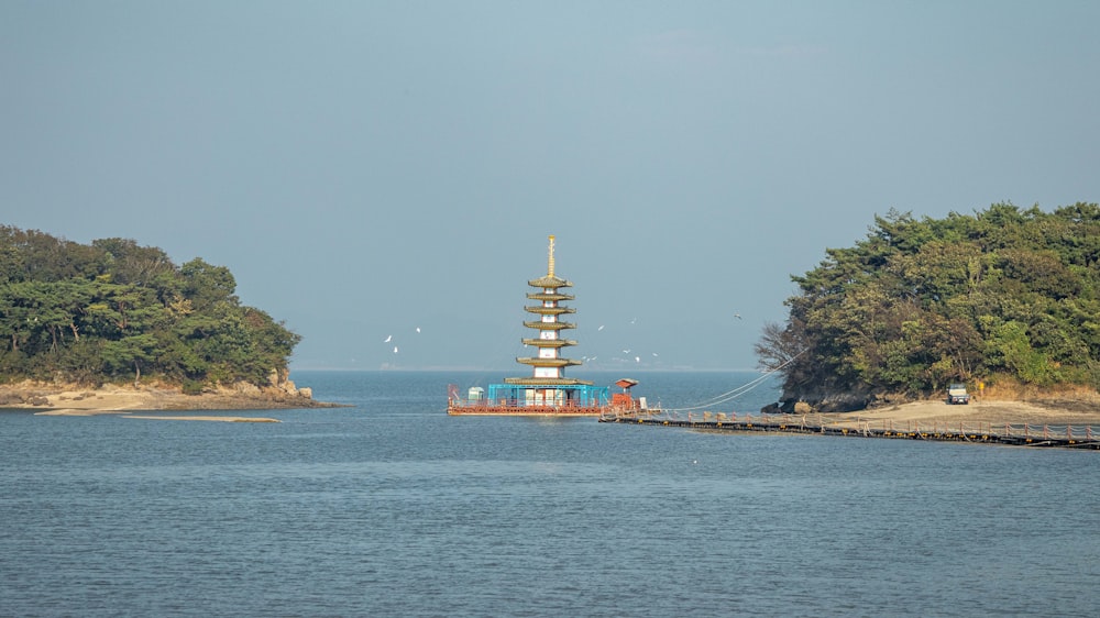 a large ship in the water